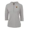 Women's Baltimore Orioles Cutter & Buck Gray Virtue Eco Pique 3/4 Sleeve Half-Zip Pullover Hoodie