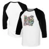 Women's Detroit Tigers Tiny Turnip White/Black Peace Love Baseball 3/4-Sleeve Raglan T-Shirt