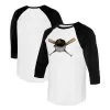 Women's Baltimore Orioles Tiny Turnip White/Black Hat Crossbats 3/4-Sleeve Raglan T-Shirt