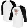 Women's Baltimore Orioles Tiny Turnip White/Black Heart Lolly 3/4-Sleeve Raglan T-Shirt