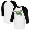 Women's Baltimore Orioles Tiny Turnip White/Black Lucky Charm 3/4-Sleeve Raglan T-Shirt