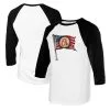 Women's Baltimore Orioles Tiny Turnip White/Black Baseball Flag Raglan 3/4 Sleeve T-Shirt