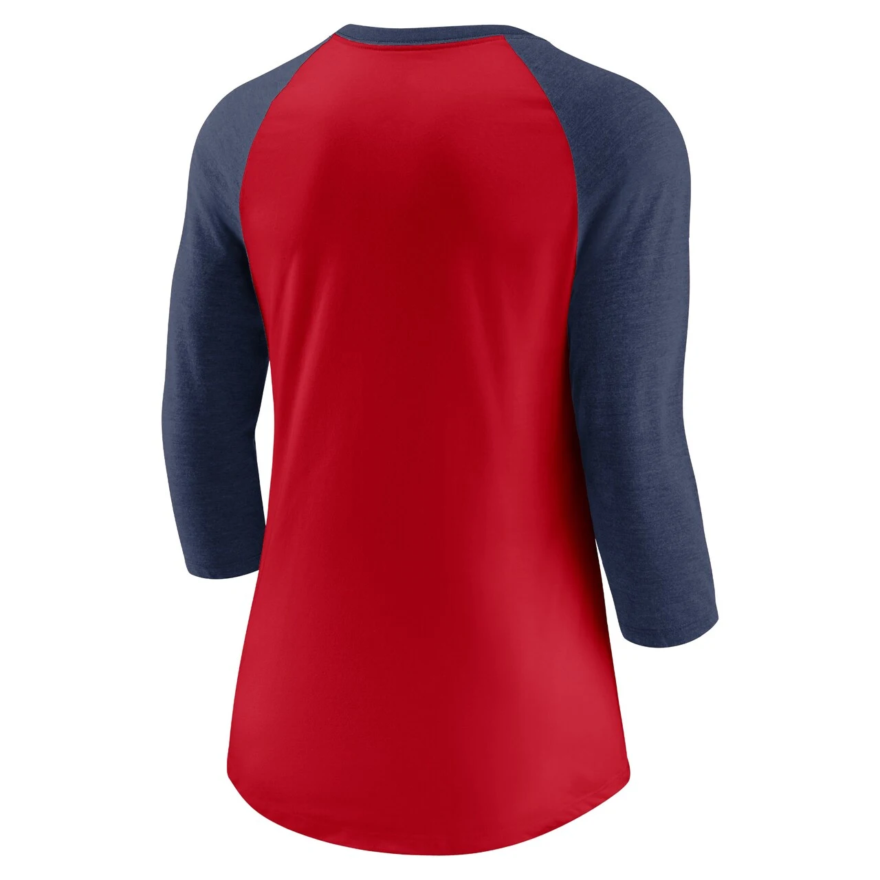 Women's Atlanta Braves Nike Red/Navy Next Up Tri-Blend Raglan 3/4-Sleeve T-Shirt - Image 3