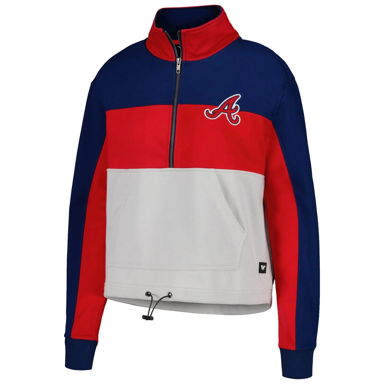 Women's Atlanta Braves The Wild Collective Red/Navy Color Block Half-Zip Jacket - Image 2