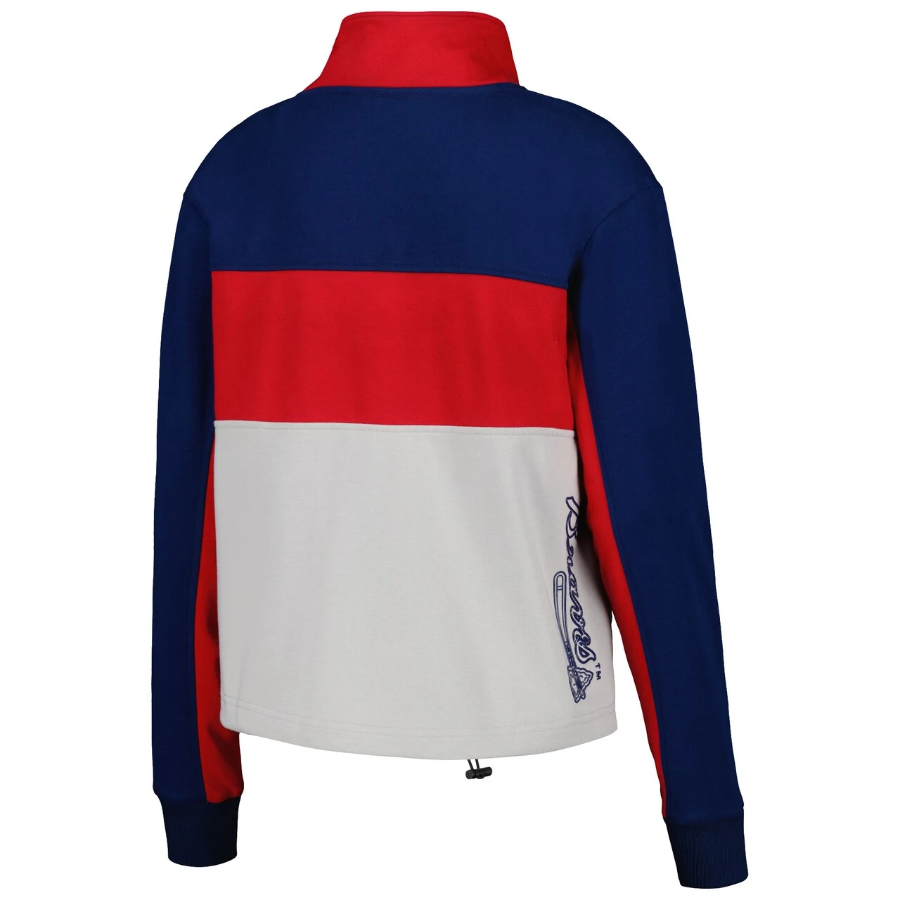 Women's Atlanta Braves The Wild Collective Red/Navy Color Block Half-Zip Jacket - Image 3