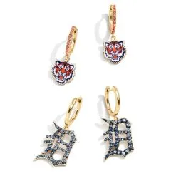 Detroit Tigers BaubleBar Two-Pack Earrings Set
