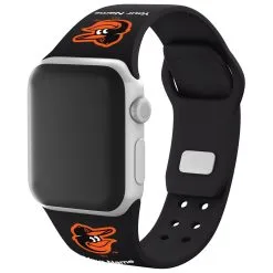 Artinian Baltimore Orioles Black Personalized Silicone Apple Watch Band