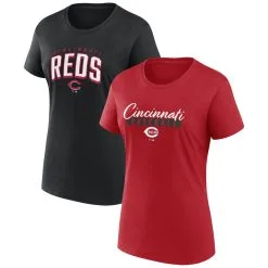 Women's Cincinnati Reds Fanatics Branded Red/Black Fan T-Shirt Combo Set