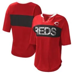 Women's Cincinnati Reds Touch Red/Black Lead Off Notch Neck T-Shirt