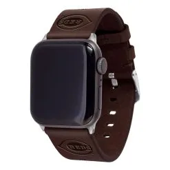 Artinian Cincinnati Reds Brown Leather Apple Watch Band