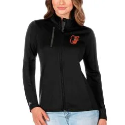 Women's Baltimore Orioles Antigua Black/Charcoal Generation Full-Zip Jacket