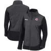Women's Cincinnati Reds Columbia Black/Charcoal Basin Butte Fleece Full-Zip Jacket