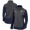 Women's Detroit Tigers Columbia Navy/Charcoal Basin Butte Fleece Full-Zip Jacket