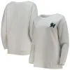 Women's Miami Marlins Concepts Sport White/Cream Quilted Pullover Sweatshirt