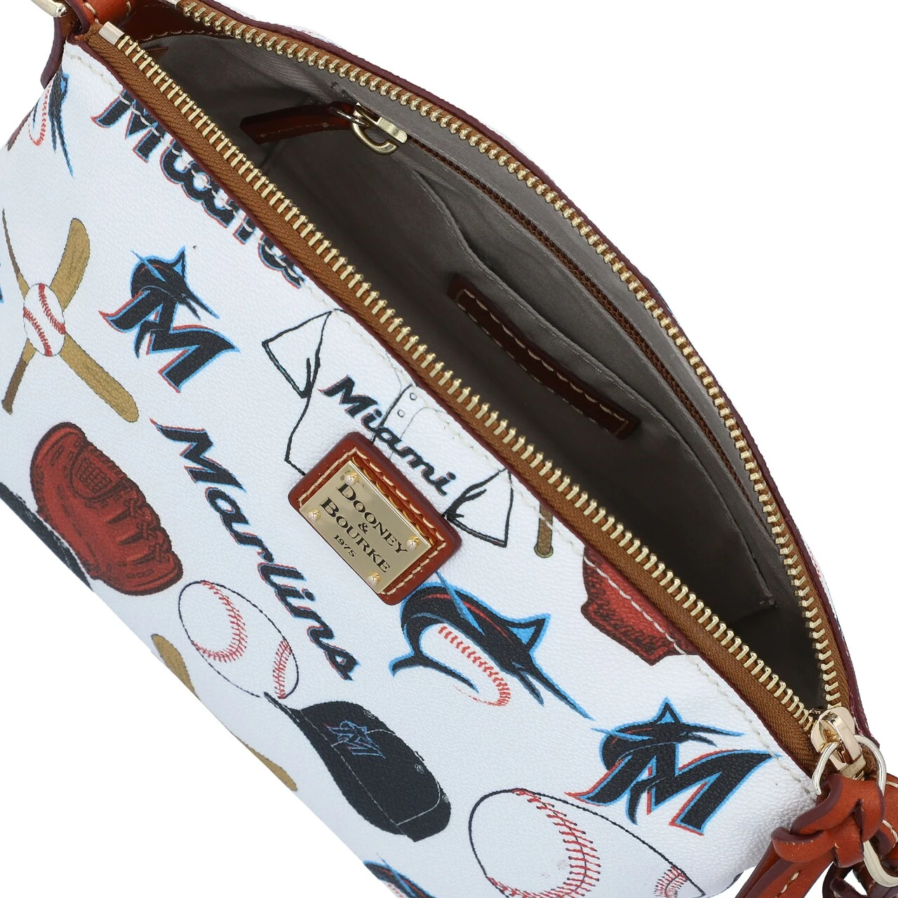 Miami Marlins Dooney & Bourke Gameday Suki Crossbody With Medium Wristlet - Image 3