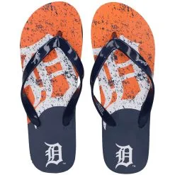 Detroit Tigers FOCO Big Logo Flip-Flops