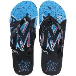 Miami Marlins FOCO Big Logo Flip-Flops