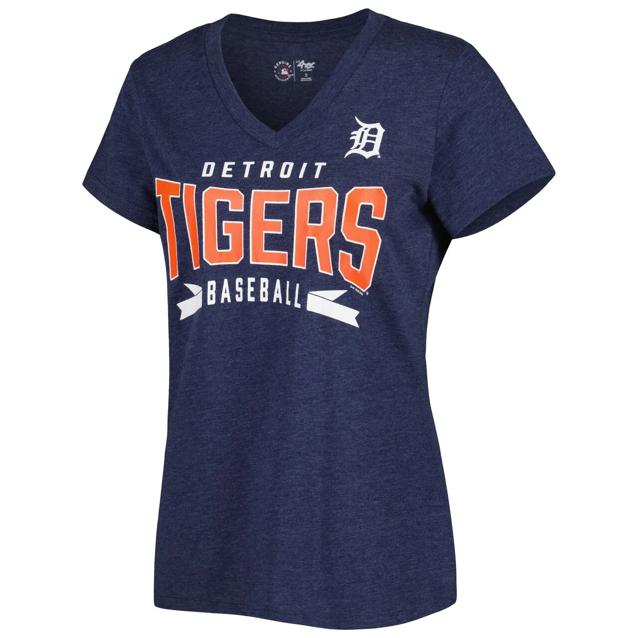 Women's Detroit Tigers G-III 4Her By Carl Banks Heather Navy Dream Team V-Neck T-Shirt - Image 2