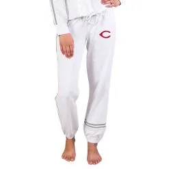 Women's Cincinnati Reds Concepts Sport Cream/Gray Pendant French Terry Jogger Pants