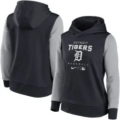 Women's Detroit Tigers Nike Navy/Gray Authentic Collection Pullover Hoodie