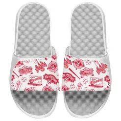 Cincinnati Reds ISlide White Cooperstown Collection Loudmouth Slide Sandals