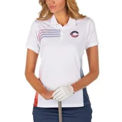 Women's Cincinnati Reds Antigua White/Navy Liberty Polo