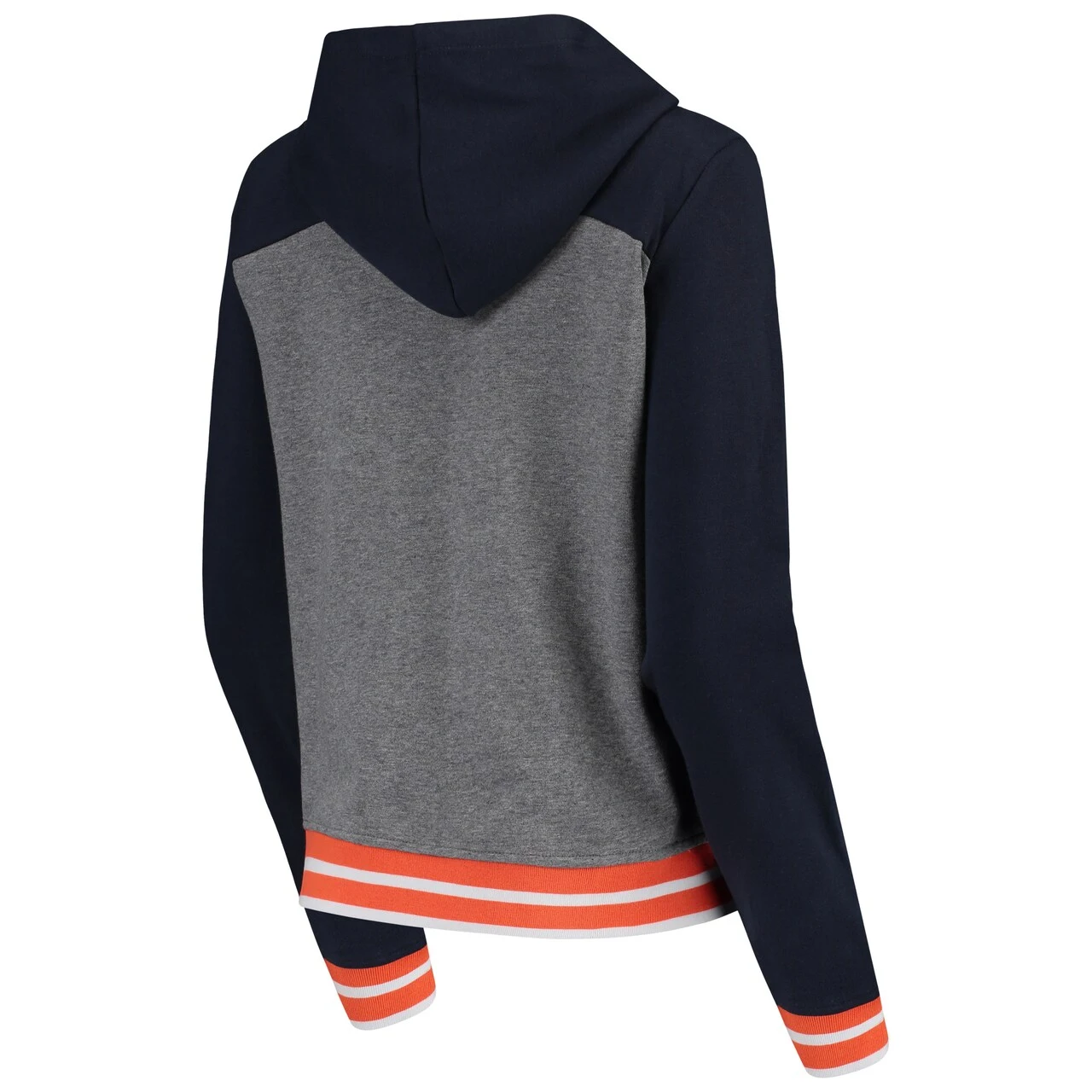 Women's Detroit Tigers New Era Gray/Navy French Terry Full-Zip Hoodie - Image 3