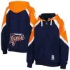 Women's Detroit Tigers Starter Navy/Orange Hail Mary Full-Zip Hoodie