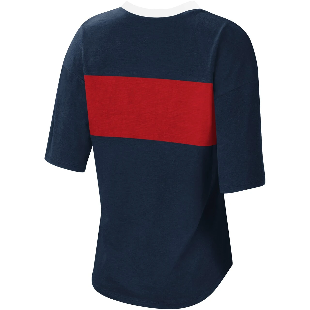 Women's Atlanta Braves Touch Navy/Red Lead Off Notch Neck T-Shirt - Image 3