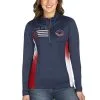Women's Cincinnati Reds Antigua Navy/Red Liberty Quarter-Zip Pullover Jacket