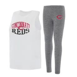 Women's Cincinnati Reds Concepts Sport Charcoal/White Contend Tank & Leggings Set