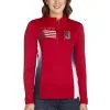 Women's Detroit Tigers Antigua Red/White Liberty Quarter-Zip Pullover Jacket