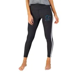 Women's Miami Marlins Concepts Sport Charcoal/White Centerline Knit Leggings