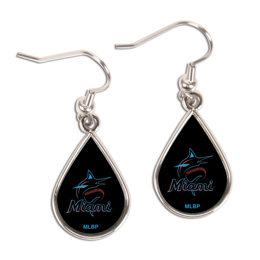 Miami Marlins WinCraft Tear Drop Dangle Earrings