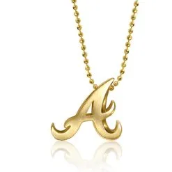 Women's Atlanta Braves Alex Woo 16" Little Logo 14k Yellow Gold Necklace
