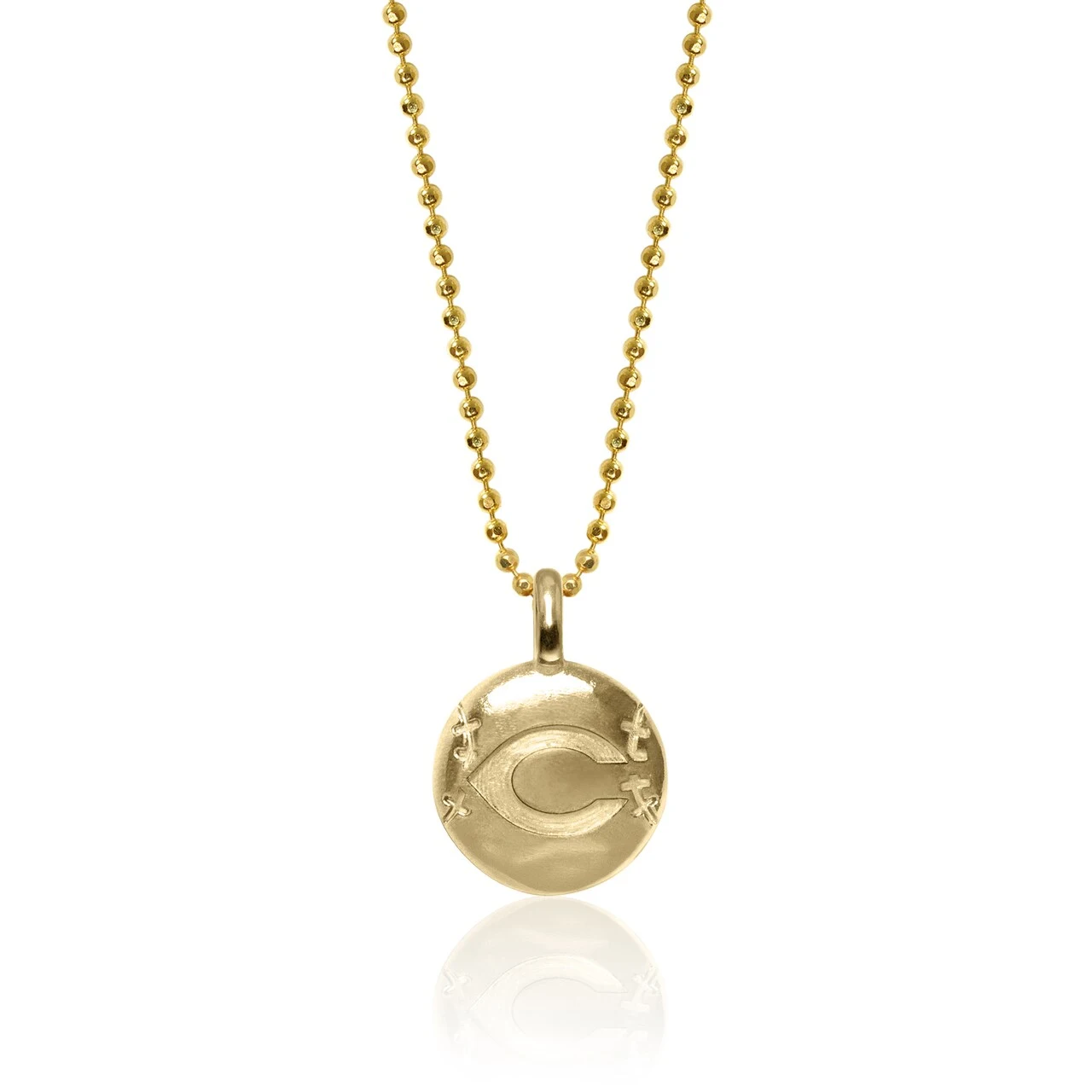 Women's Cincinnati Reds Alex Woo 14k Yellow Gold Disc Necklace