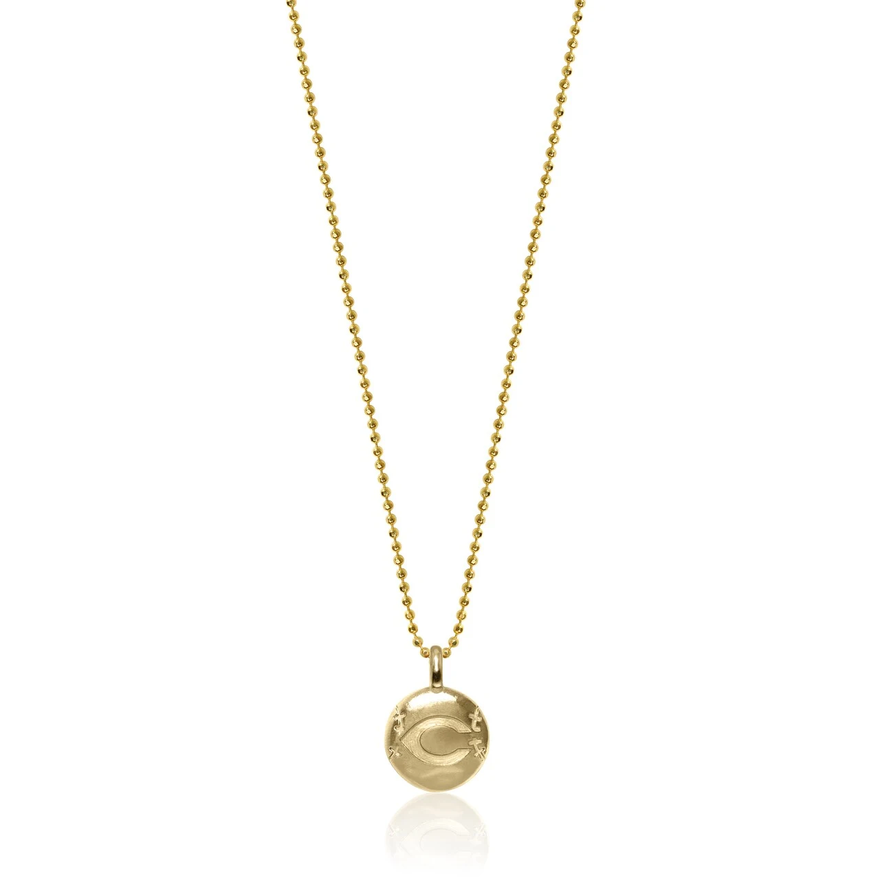 Women's Cincinnati Reds Alex Woo 14k Yellow Gold Disc Necklace - Image 2
