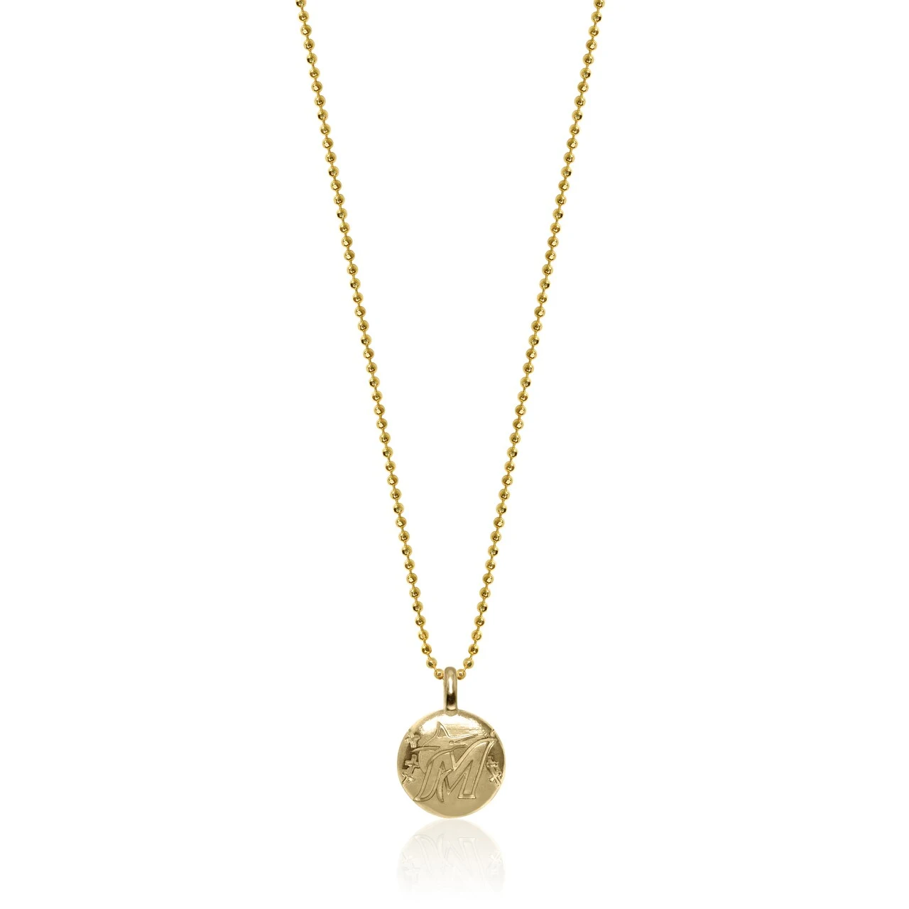 Women's Miami Marlins Alex Woo 14k Yellow Gold Disc Necklace - Image 2