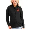 Women's Baltimore Orioles Antigua Black Links Full-Zip Golf Jacket