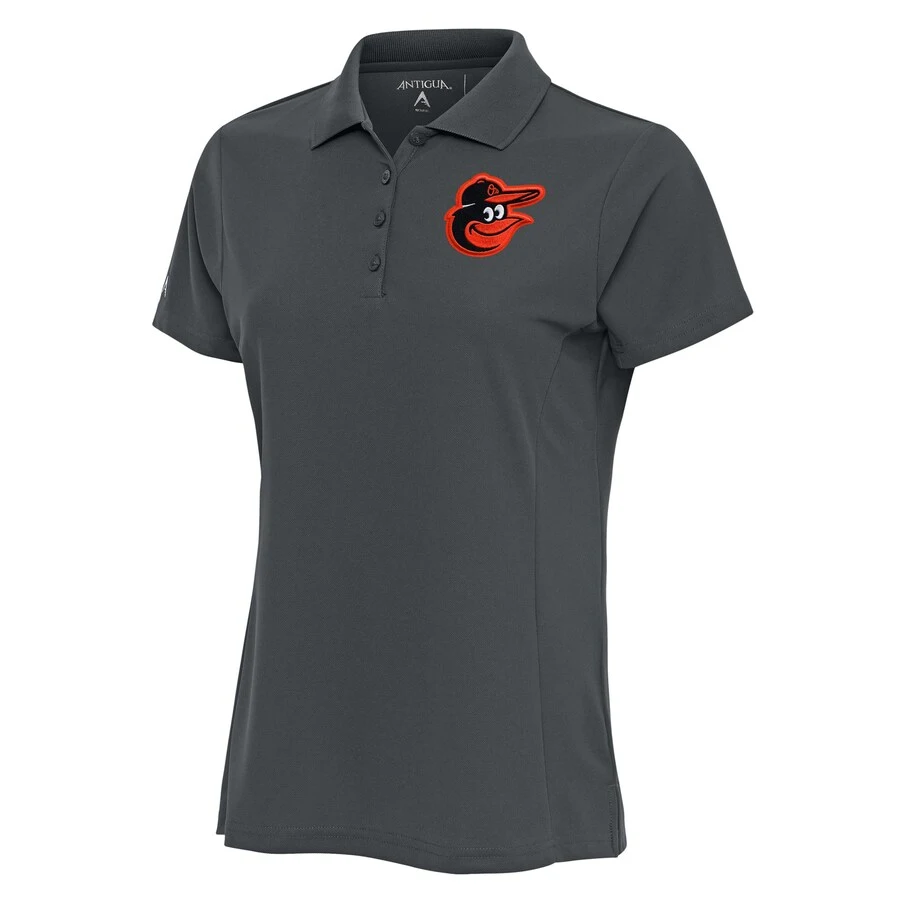 Women's Baltimore Orioles Antigua Charcoal Logo Legacy Pique Polo