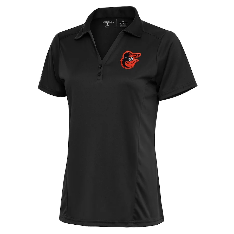 Women's Baltimore Orioles Antigua Charcoal Team Logo Tribute Polo