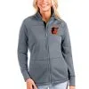 Women's Baltimore Orioles Antigua Gray Links Full-Zip Golf Jacket