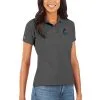 Women's Miami Marlins Antigua Gray Legacy Pique Polo