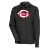 Women's Cincinnati Reds Antigua Heather Black Action Pullover Hoodie