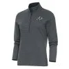 Women's Atlanta Braves Antigua Heather Charcoal Brushed Metallic Epic Half-Zip Pullover Top