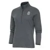 Women's Detroit Tigers Antigua Heather Charcoal Brushed Metallic Epic Half-Zip Pullover Top