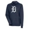 Women's Detroit Tigers Antigua Heather Navy Action Pullover Hoodie
