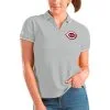 Women's Cincinnati Reds Antigua Heathered Gray Affluent Polo
