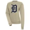 Women's Detroit Tigers Antigua Khaki Victory Pullover Sweatshirt