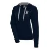 Women's Detroit Tigers Antigua Navy Brushed Metallic Victory Pullover Hoodie